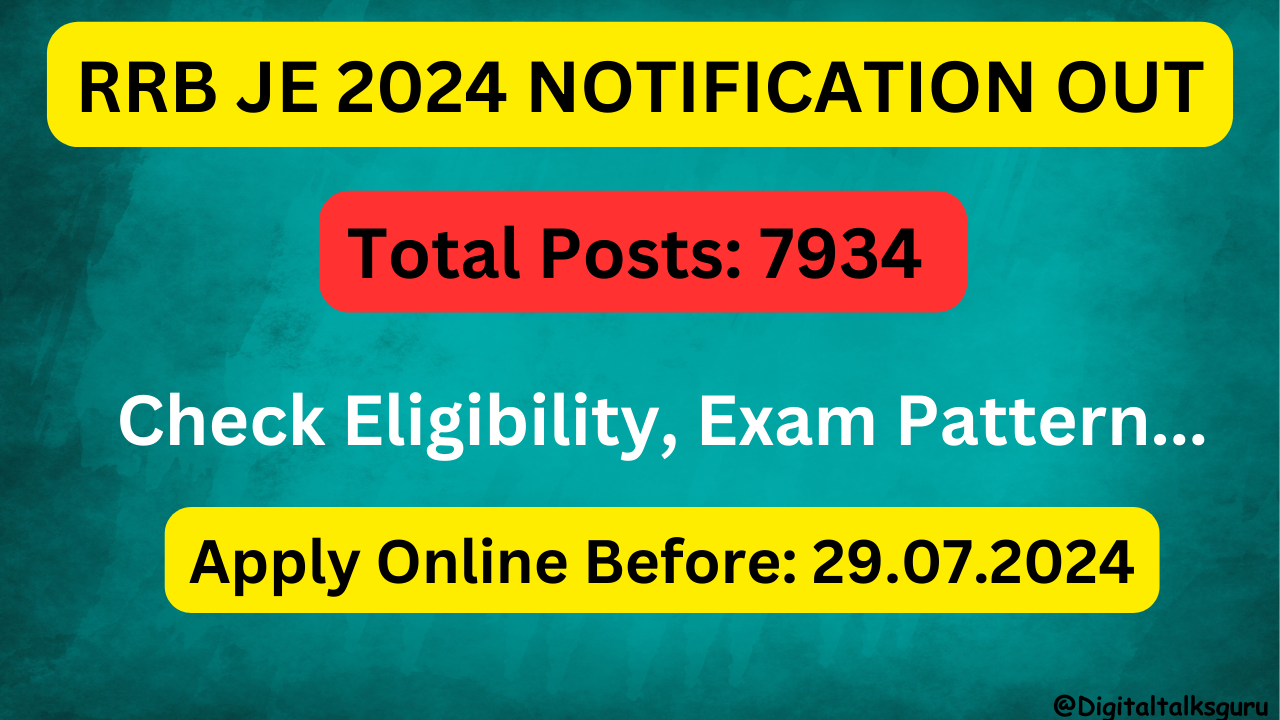 RRB JE Notification 2024